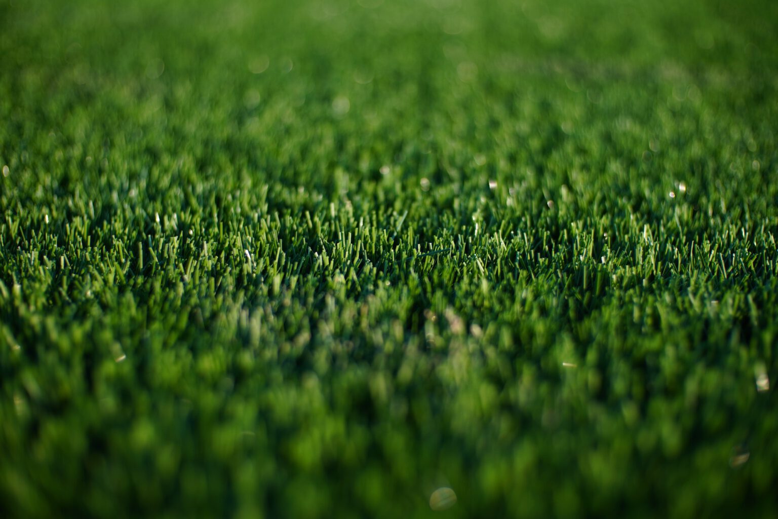 green synthetic grass surface on a soccer ground, european football field with artificial grass